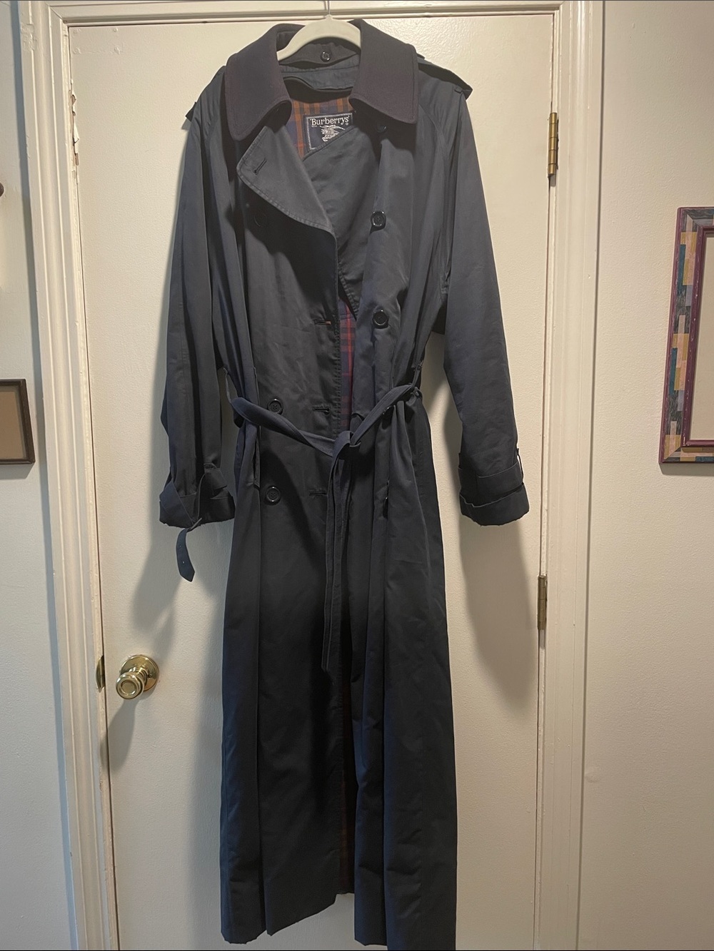Burberry Navy Blue Trench Coat
